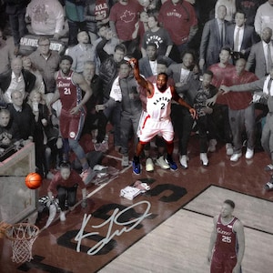Kawhi Leonard Toronto Raptors the Winning Shot Signed Photo Autograph Print Poster Wall Art Home Decor