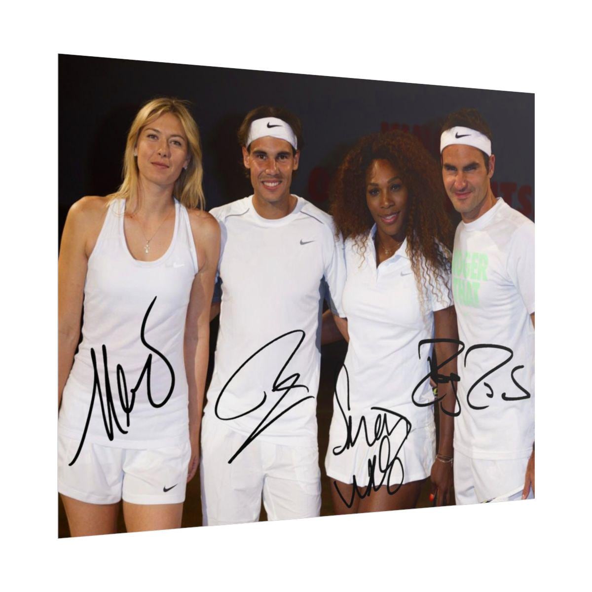 Federer Nadal Williams Sharapova Tennis Legends Signed Photo Print