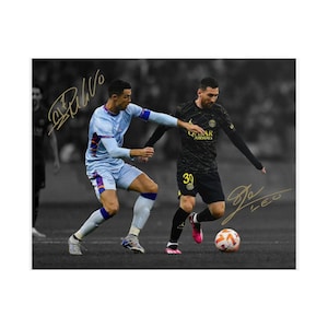 Lionel Messi Cristiano Ronaldo the Final Matchup Signed Photo Print Autograph Wall Art