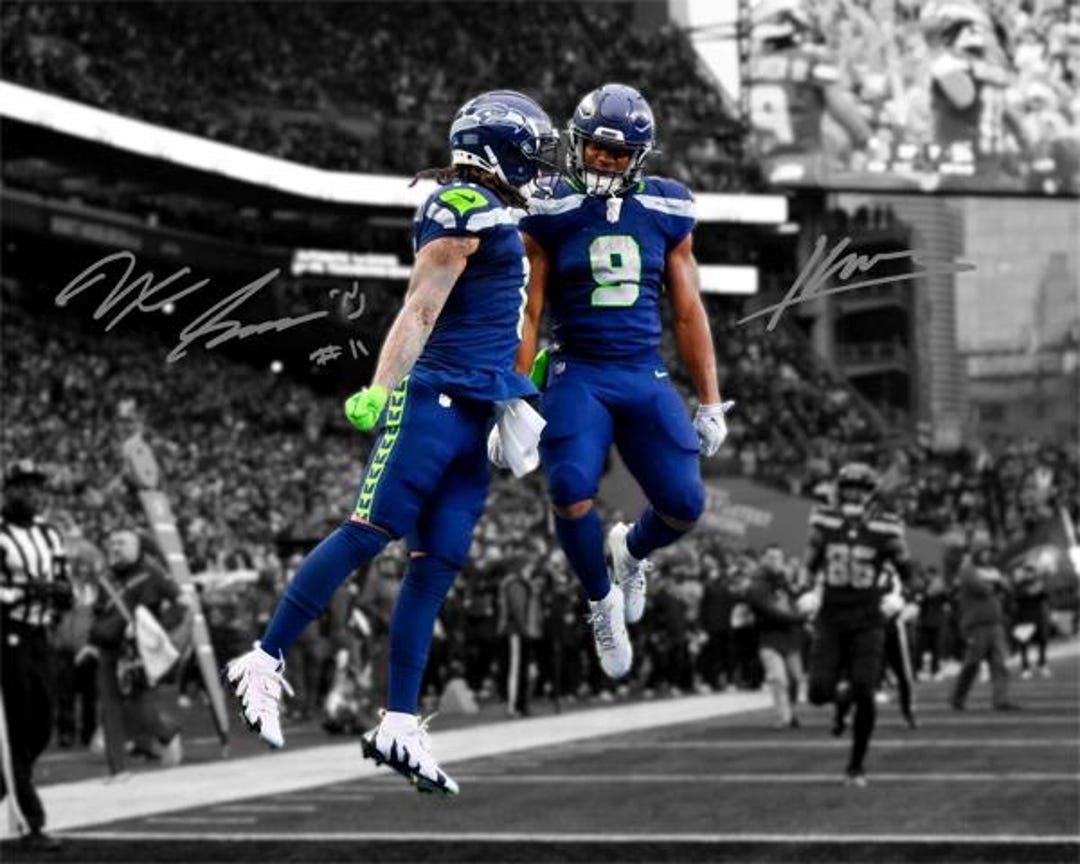 Jaxon Smith Njigba Kenneth Walker Seattle Seahawks Signed Photo