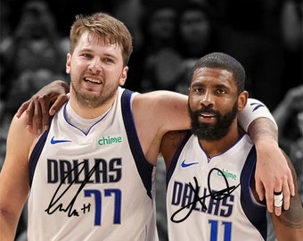 Kyrie Irving Luka Doncic Dallas Mavericks Signed Photo Autograph Print Poster Wall Art Home Decor