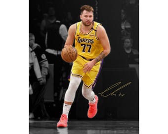 Gesigneerde foto van Luka Doncic, handtekening, print, poster, muurdecoratie voor thuis.