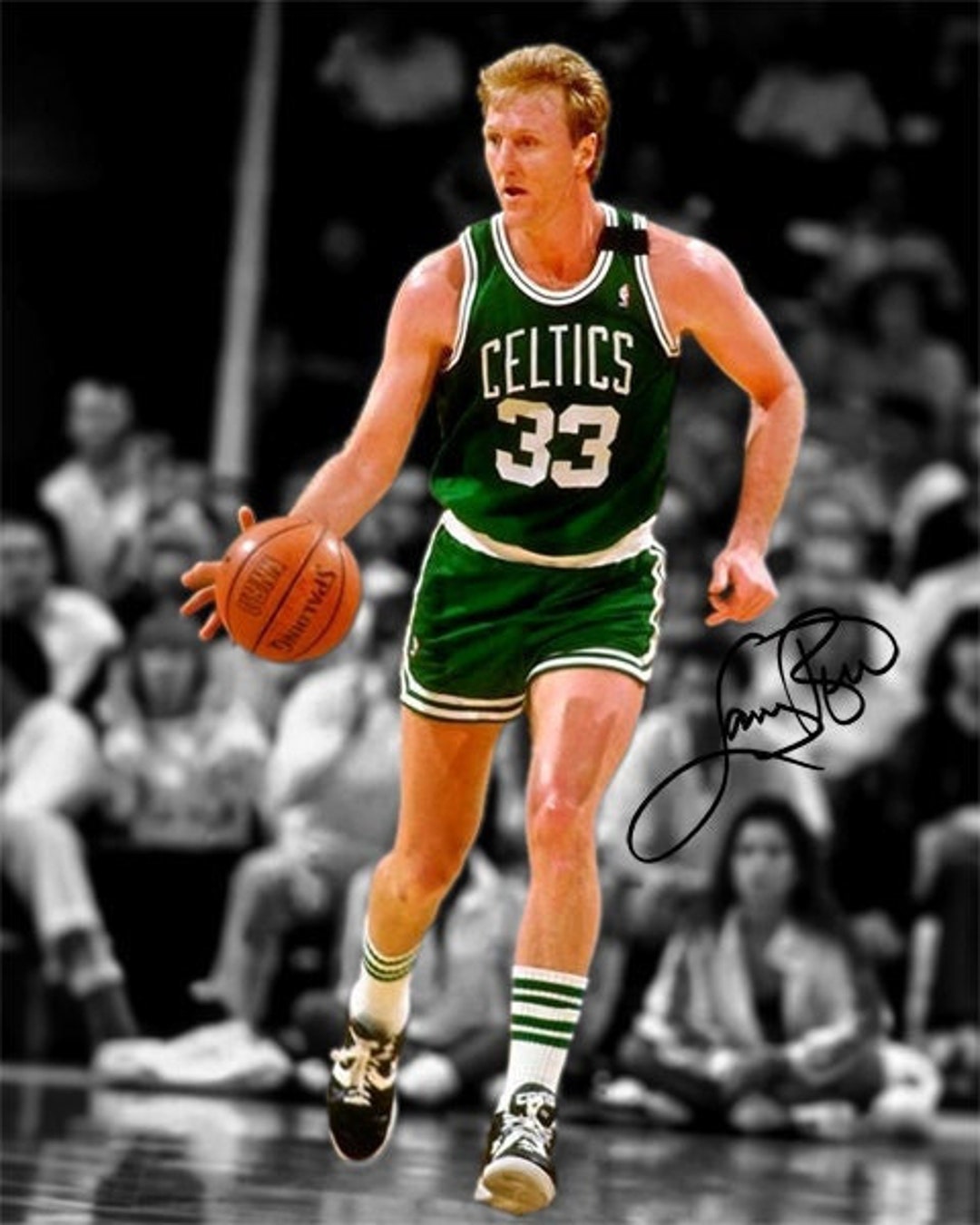 Stampa A4 Con Autografo Firmato Larry Bird - Memorabilia Basket Per Fan - Cornice Nera Inclusa
