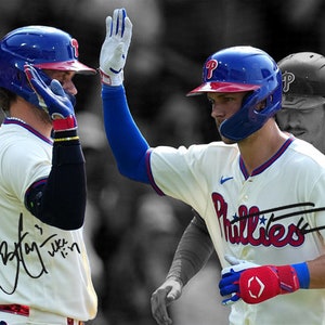 Bryce Harper Trea Turner Philadelphia Phillies Signed Photo Autograph Print Poster Wall Art Home Decor