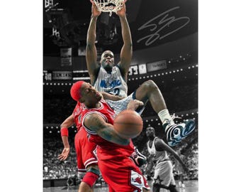 Shaquille O'Neal Signed Photo Print Autograph Wall Art