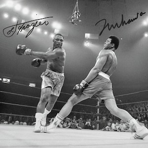 Muhammed Ali Joe Frazier Boxing Legends signiertes Foto Autogramm Druck Poster Wand Kunst Wohnkultur