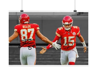 Patrick Mahomes Travis Kelce Printable Poster Wall Art Home Decor Instant Digital Download