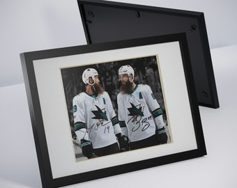 Joe Thornton Brent Burns W/ Iconic Beard San Jose Sharks Signed