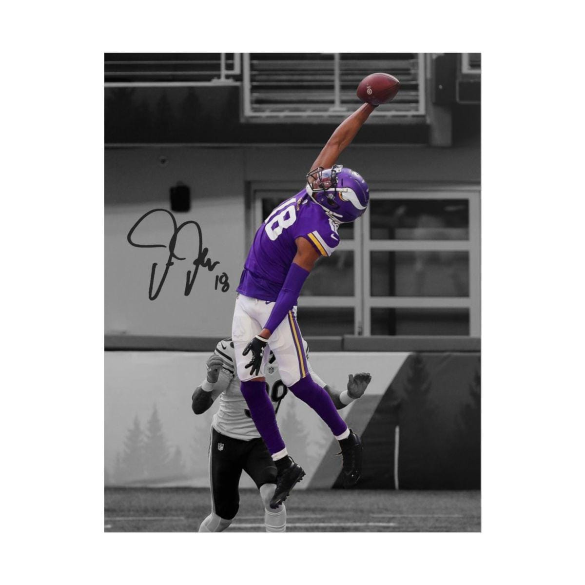 Justin Jefferson Unreal One-handed Catch Signed Photo Print