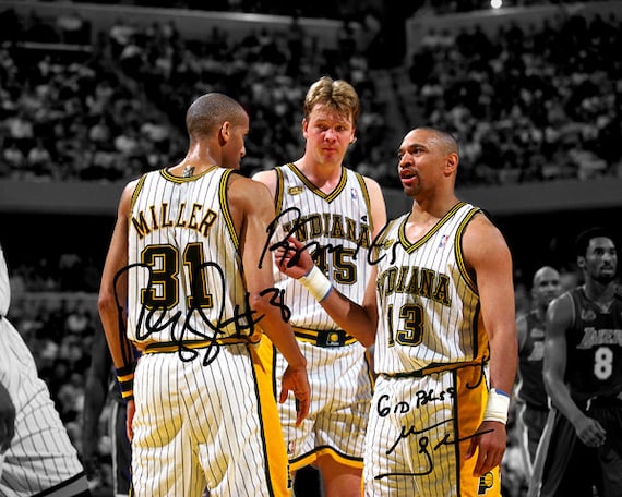 Reggie Miller Mark Jackson Rick Smits Indiana Pacers Signed Photo