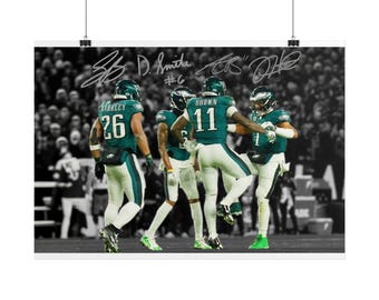 Jalen Hurts AJ Brown Devonta Smith Saquon Barkley Printable Poster