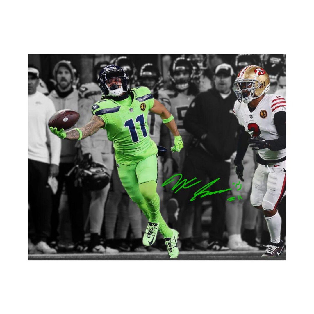 Jaxon Smith Njigba Epic One Handed Catch Signed Photo Autograph