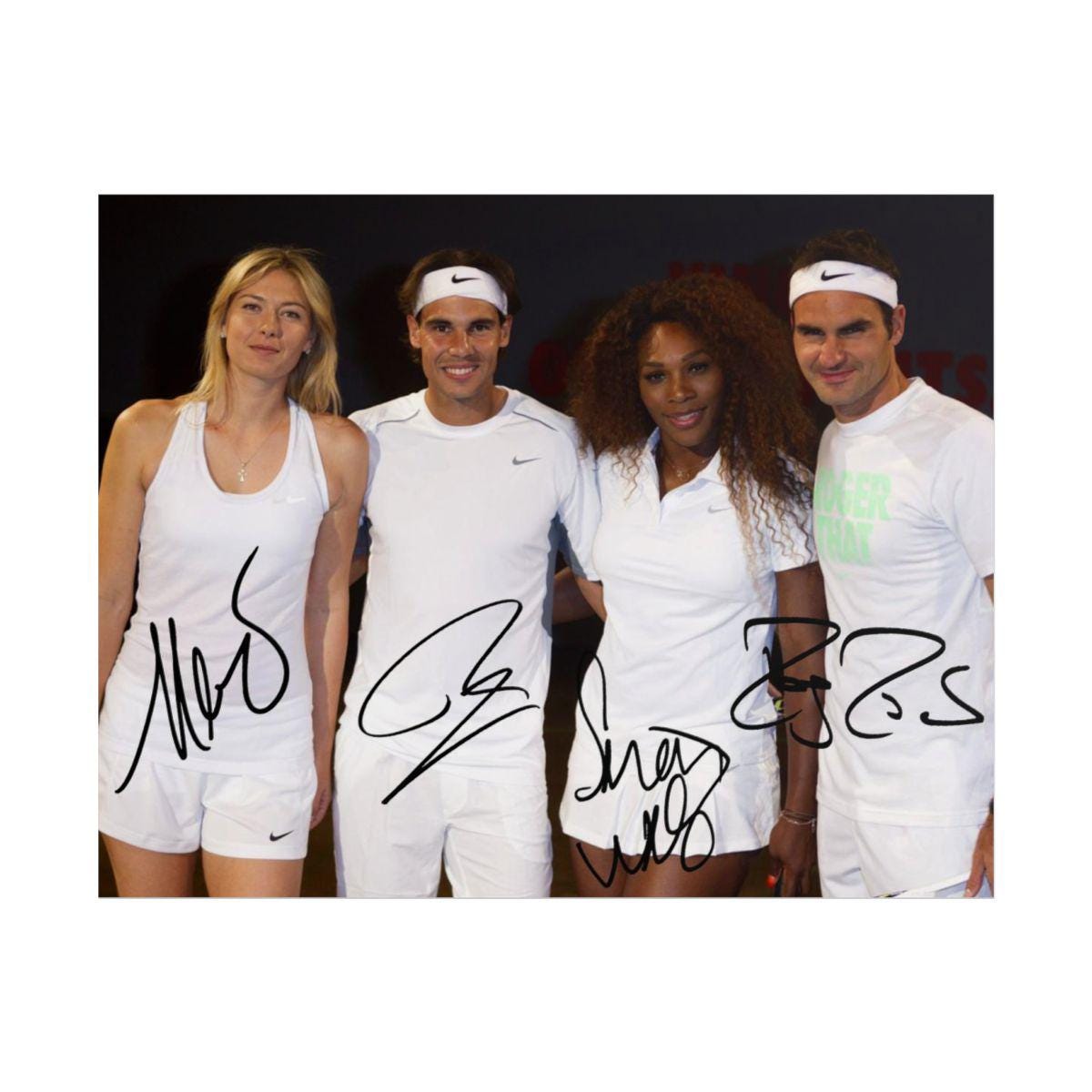 Federer Nadal Williams Sharapova Tennis Legends Signed Photo Print