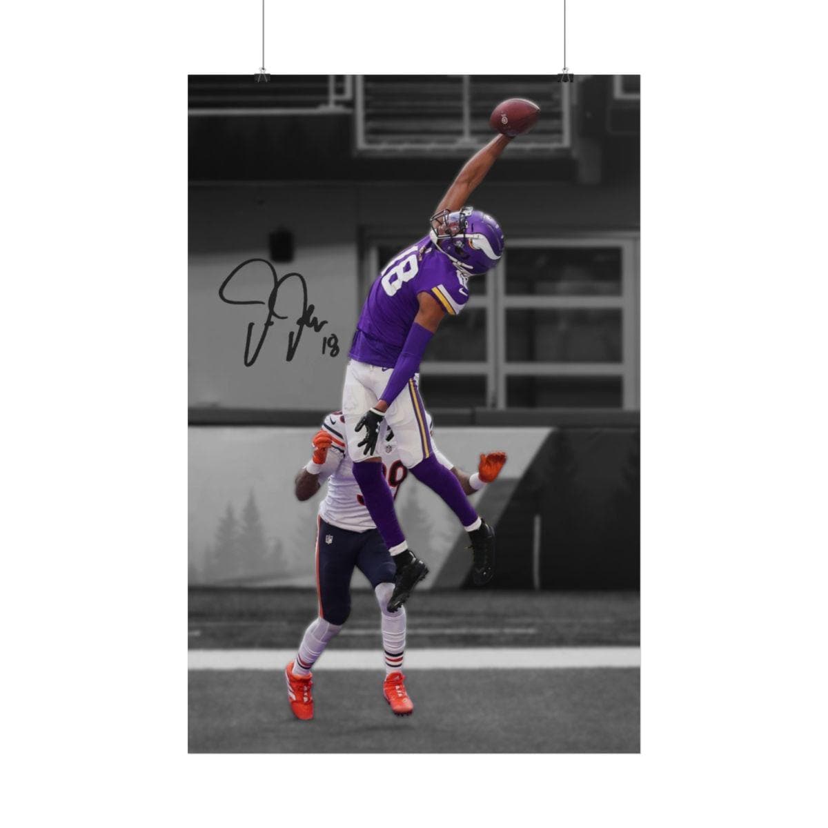 Justin Jefferson Vikings Unreal One-handed Catch Signed Digital