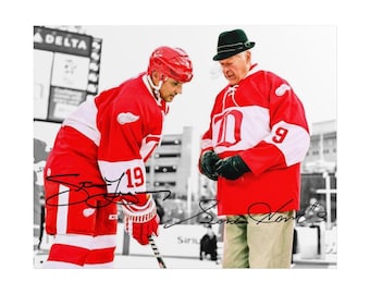 Gordie Howe Steve Yzerman Hockey Legends Signed Photo Autograph Print Poster Wall Art Home Decor