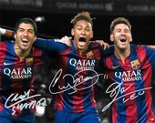 リオネル・メッシ ネイマール・ジュニア ルイス・スアレス 直筆サイン