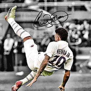 Neymar Jr Brazil Soccer Iconic Bicycle Kick Printable Poster Wall Art Home Decor Instant Digital Download
