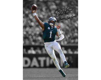 Jalen Hurts Epic Throw Signed Digital Poster Wall Art Home Decor (Instant Digital Download)