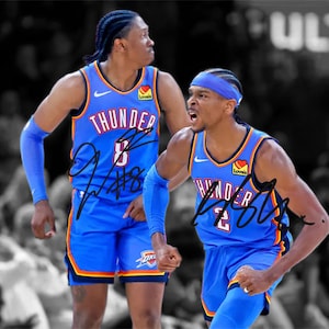 Shai Gilgeous-Alexander Jalen Williams Oklahoma City Thunder OKC Signed Photo Autograph Print Poster Wall Art Home Decor