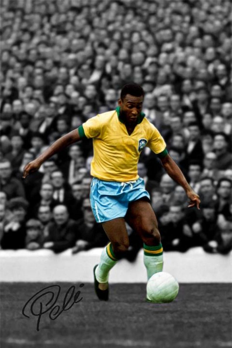 Pele Brazil Soccer Goat Printable Poster Wall Art Home Decor Instant ...