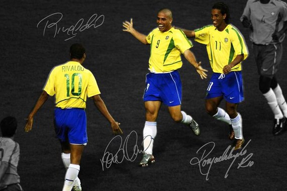 Ronaldo Nazario Ronaldinho Rivaldo Brazil Soccer Legends 