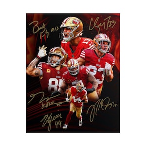 Brock Purdy Christian McCaffrey George Kittle Trent Willams Kyle Juszczyk Signed Photo Print Autograph Wall Art