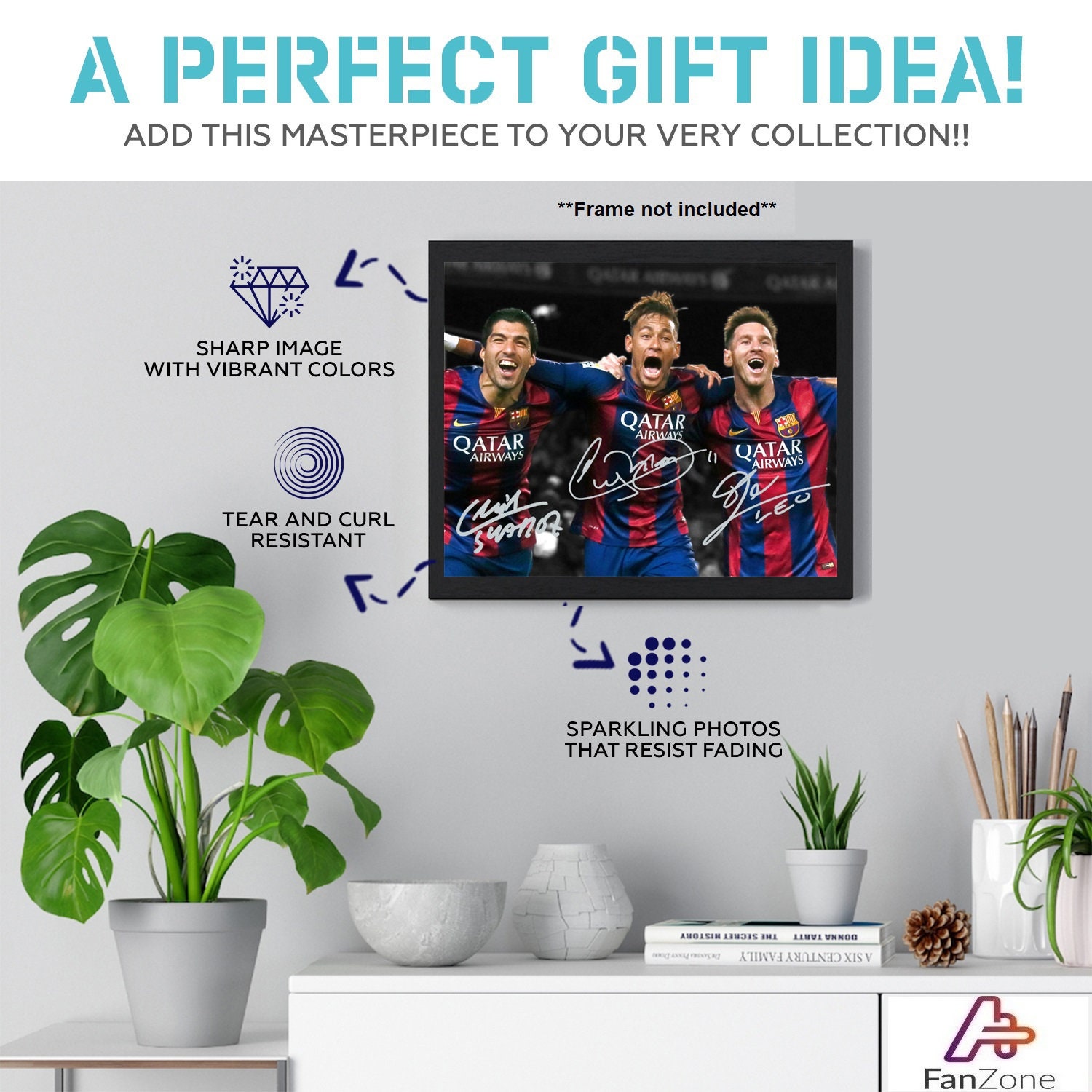 リオネル・メッシ ネイマール・ジュニア ルイス・スアレス 直筆サイン