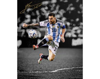 リオネル・メッシ アルゼンチン サッカー GOAT サイン入り写真 サイン
