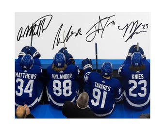 Auston Matthews William Nylander John Tavares Matthew Knies Signed Photo Print Autograph Wall Art