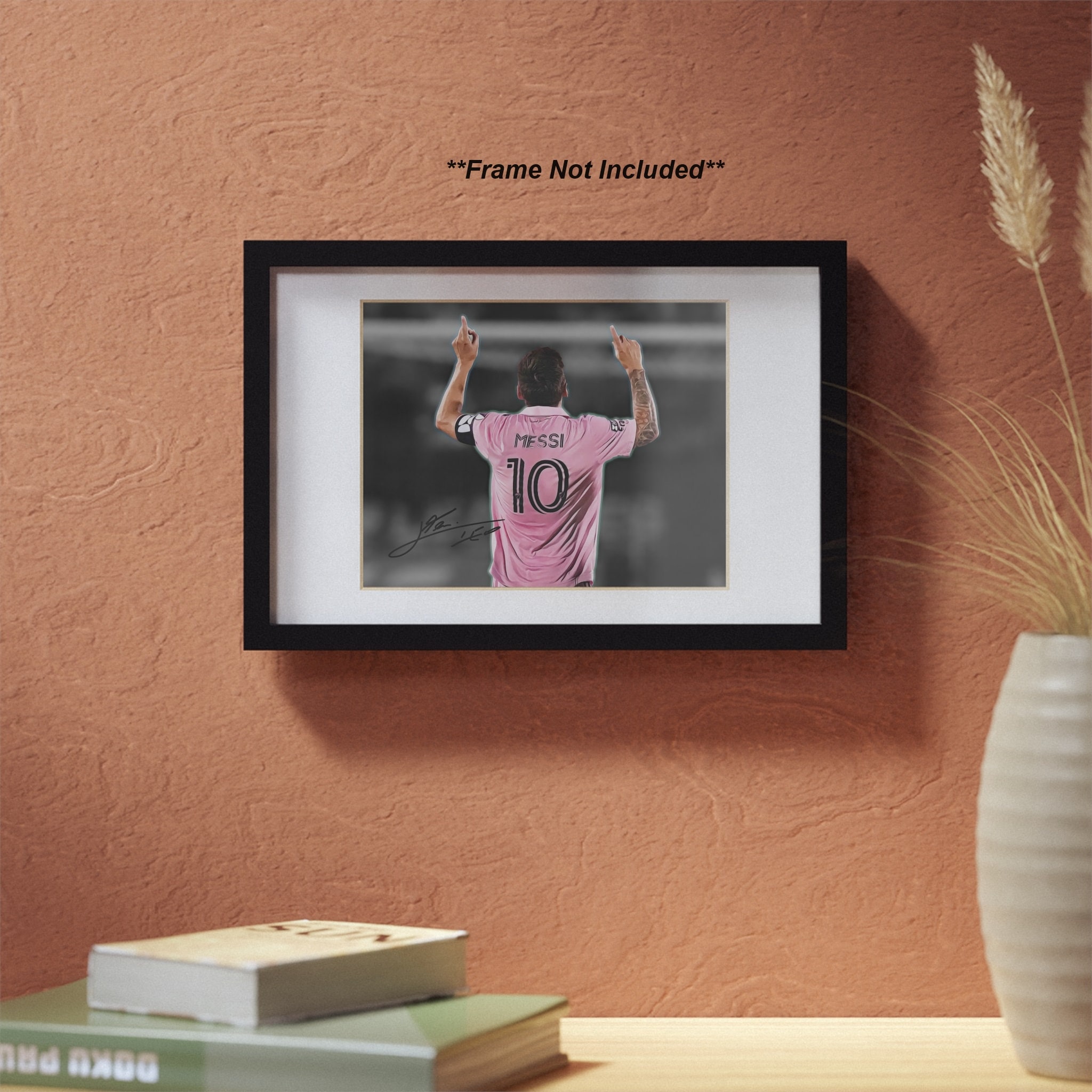 リオネル・メッシ ゴールセレブレーション サイン入り写真 サイン