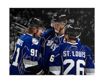 Vincent Lecavalier Martin St Louis Steven Stamkos Signed Photo Print Autograph Wall Art