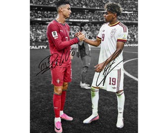 Cristiano Ronaldo Lamine Yamal Soccer Legends Signed Photo Print Autograph Wall Art