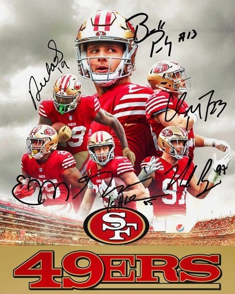 white script 49ers football Poster for Sale by youngashton7