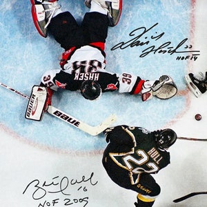 Dominik Hasek Brett Hull Sabres Stars Signed Photo Autograph Print