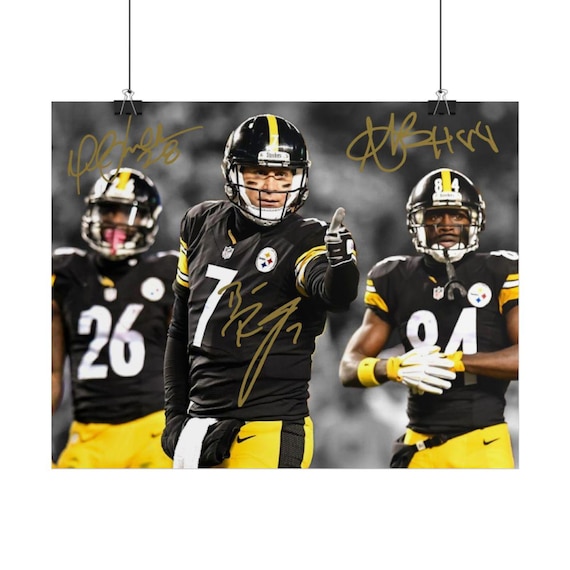 Ben Roethlisberger Antonio Brown Le'veon Bell Signed Photo Print