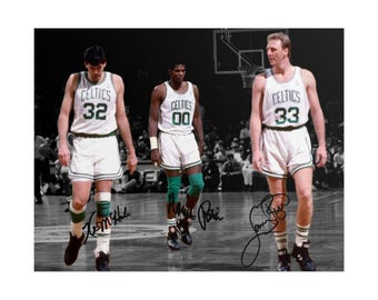 Larry Bird Kevin McHale Robert Parish Basketball Legends Big 3 Signed Photo Print Autograph Wall Art
