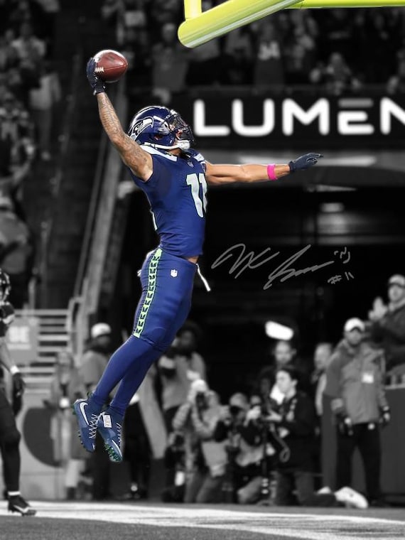 Jaxon Smith Njigba Iconic Goalpost Dunk Signed Digital Poster Wall