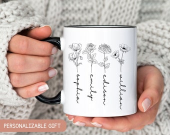 Custom Birth Month Birth Flower mug, Plant Mom Mug,Mother's Day Gift, Custom Mom Mug, Mothers Day Mug, CPlant Lover Gift, Plant mom mug