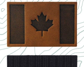 Canada Flag Hook & Loop Leather Patch