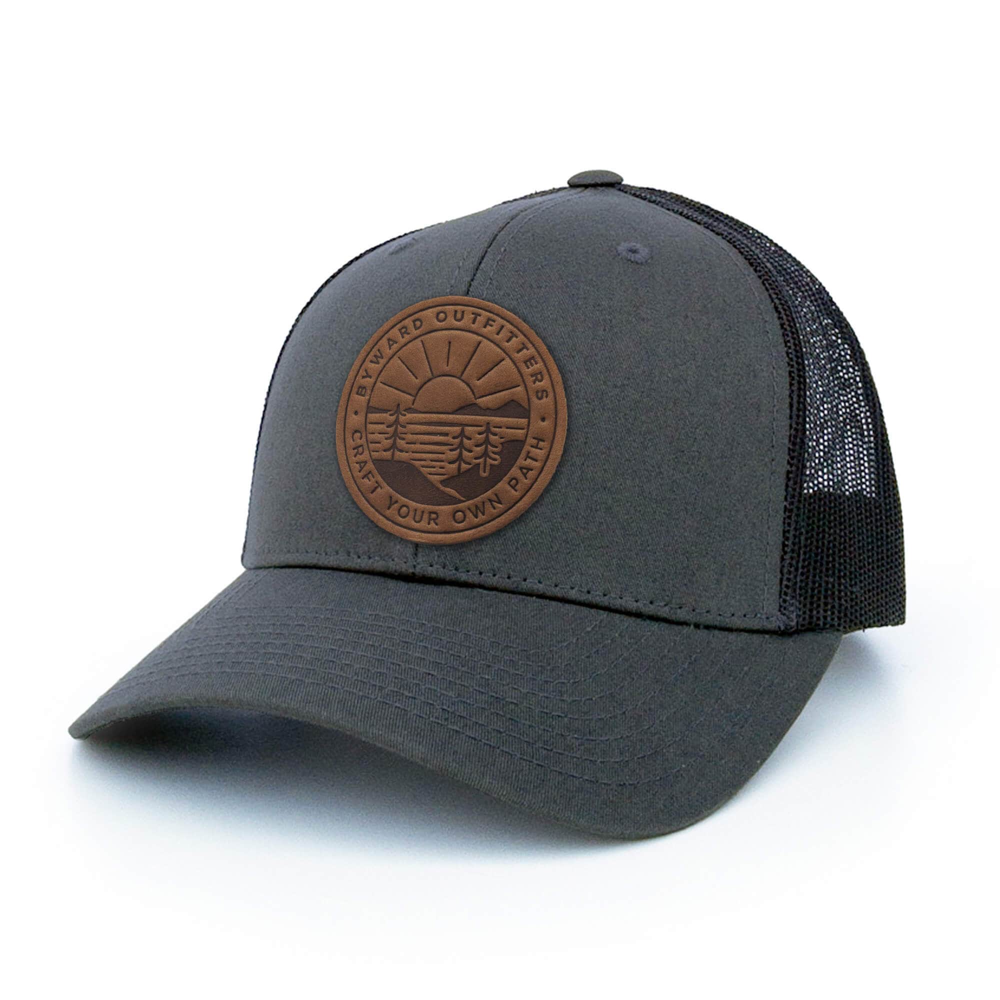 Leather Patch Trucker Hat - Scenic Sunrise - 6 Colours