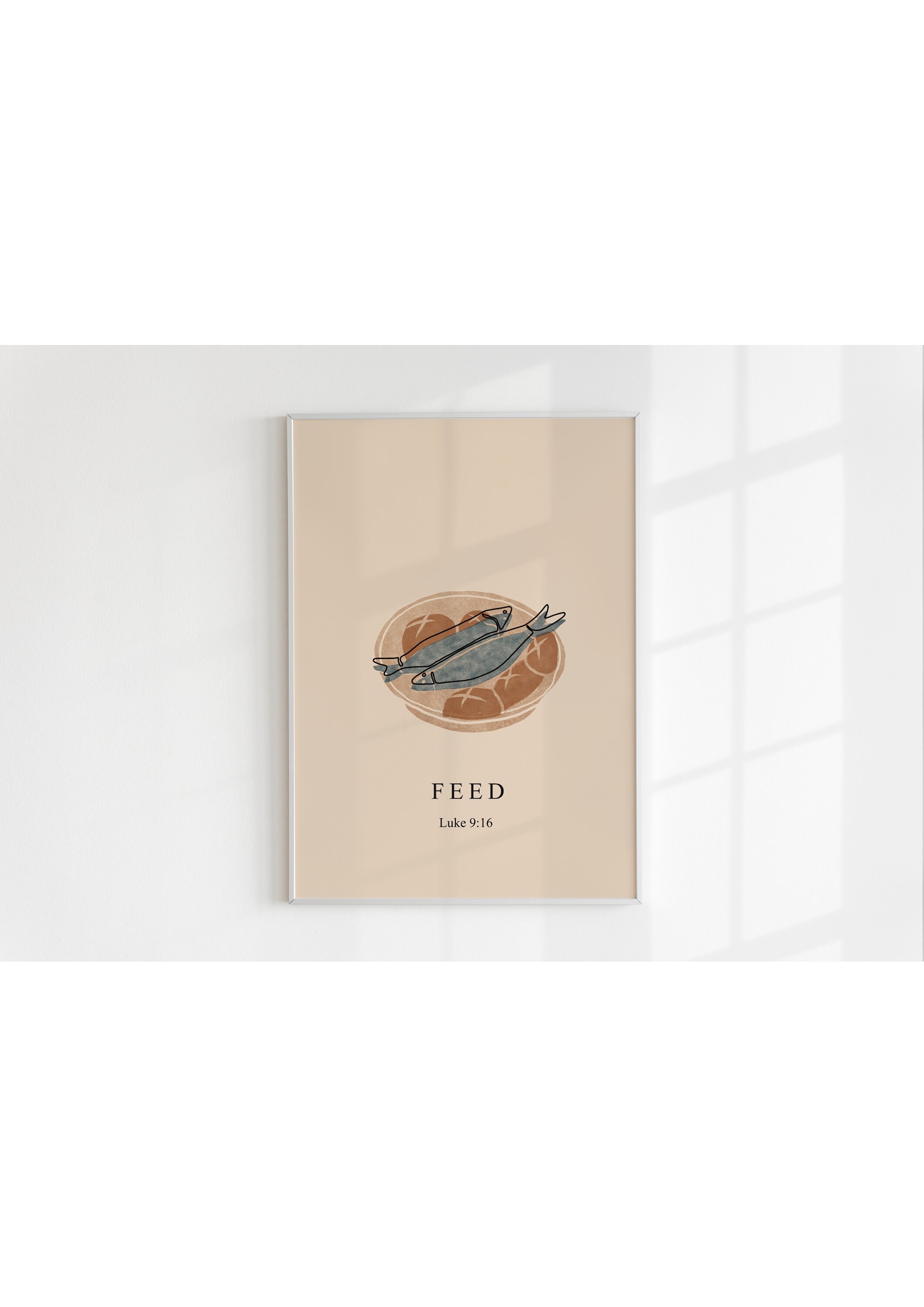 Five Loaves and Two Fish Digital Print Minimalist Christian Etsy