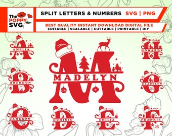 Christmas font,Christmas font svg,Christmas Split Letters, Christmas Split Alphabet,Christmas Monogram SVG,Christmas SVG,Christmas Cut Files