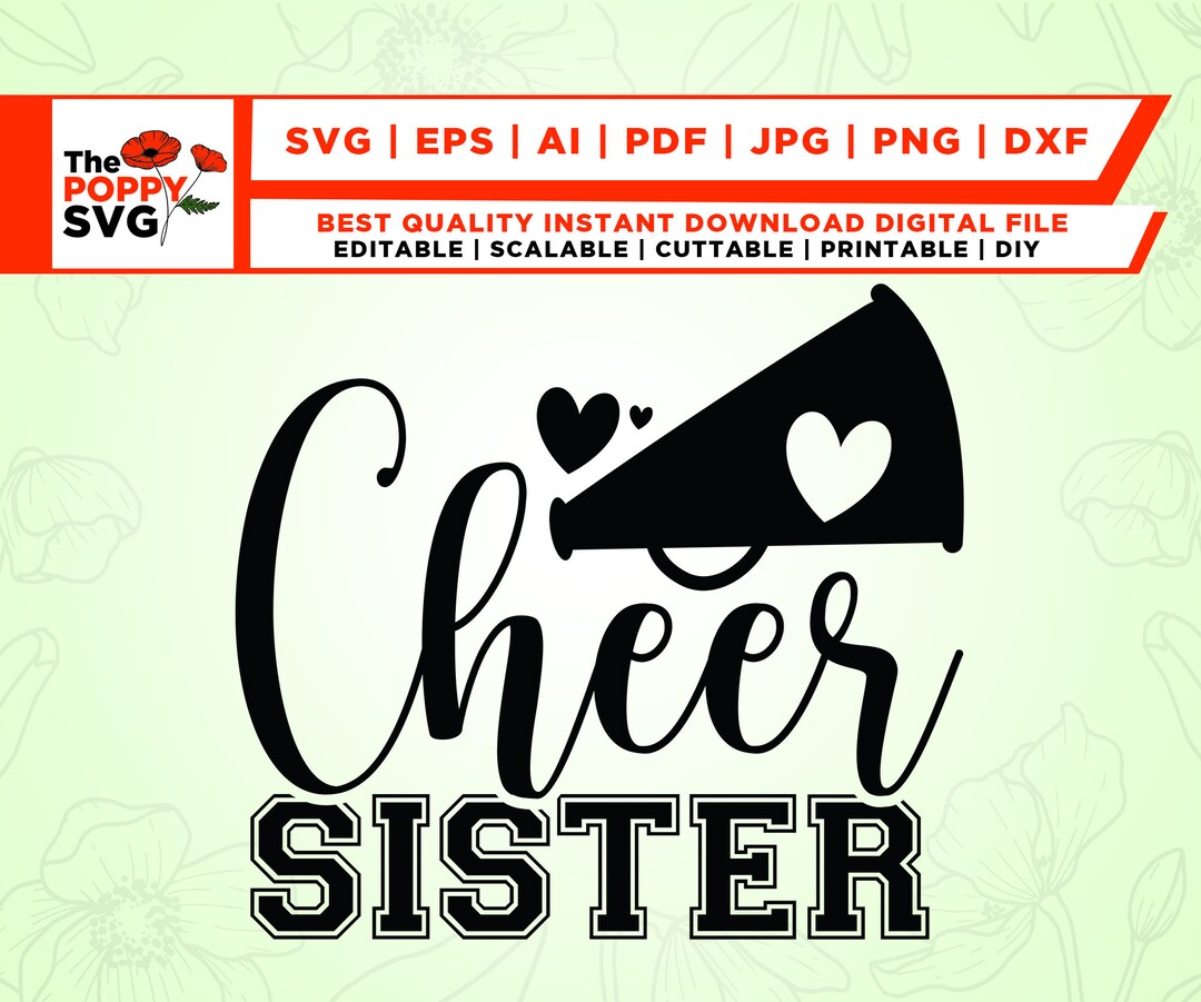 Cheer Sister SVG, Cheer Sister PNG, Wine Glass Svg, Cheer Sister SVG