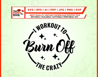 Je m'entraîne pour brûler le fou SVG, t shirt entraînement svg, salle de sport rétro png, fitness motivant PNG, entraîneur tendance chemise conception svg, Cricut,