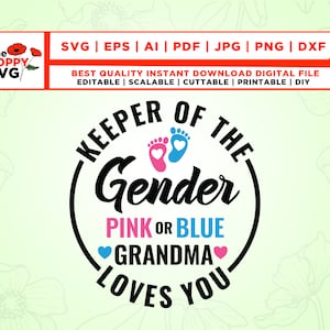 Bewahrer des Geschlechts rosa oder blau Oma liebt dich SVG, Oma, rosa oder blau SVG, Geschlecht offenbaren Shirt SVG, Oma SVG, Dateien für Cricut