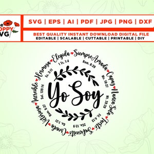 Yo Soy Inspiracion SVG, Je suis Inspiration svg, Pâques svg, En espagnol, Bible Verse SVG, Cut File Cricut, Christian Inspiration SVG, Instant