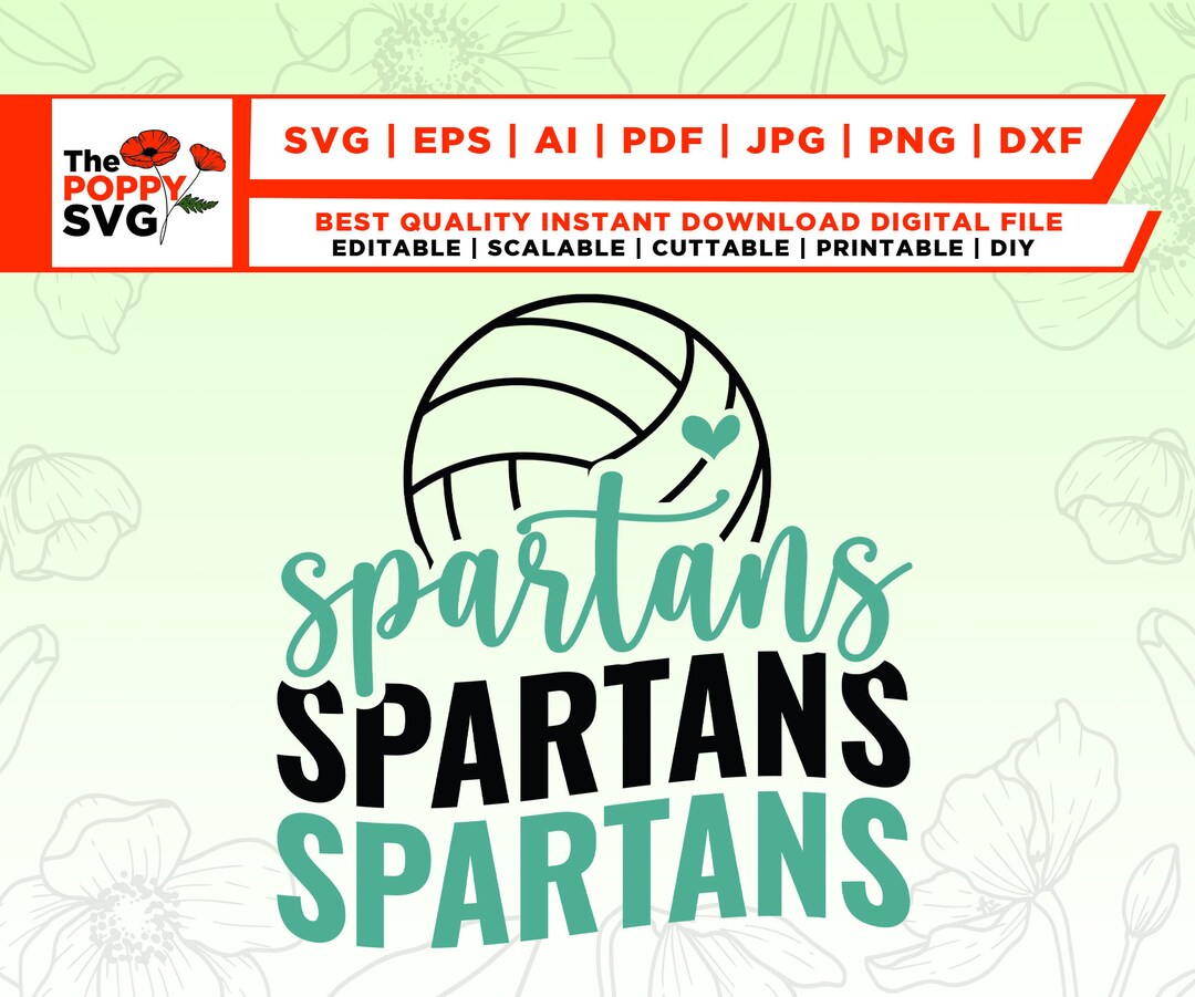 Spartans Svg,spartans Mascot Svg,spartans Volleyball School Team