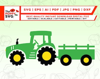 Tractor, Kid's Tractor, Farm Tractor Truck, Wagon, SVG, PNG, Instant Digital Download, cricut design, sublimation, SVG, Pdf, Png, Eps,