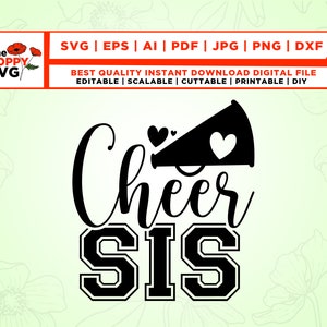 Cheer Sis SVG, Cheer Sis PNG, Wine Glass SvG, Cheer Sis SVG, Instant Download, Cricut Cut Files, Silhouette Cut Files, Print, cricut, vinyl
