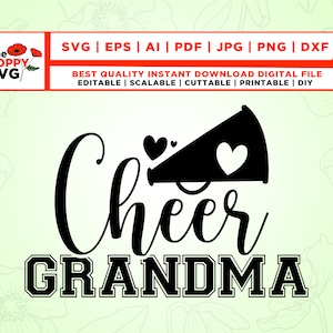 Cheer Grandma SVG, Cheer Grandma PNG, Wine Glass SvG, Cheer Grandma SVG, Instant Download, Cricut Cut Files, Silhouette Cut Files, Print